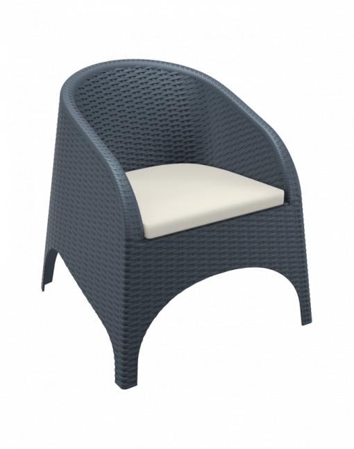 ARUBA ARMCHAIR - ANTHRACITE WITH BEIGE CUSHION